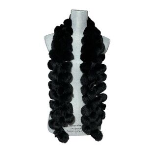Elegant Black Real Faux Fur Scarf